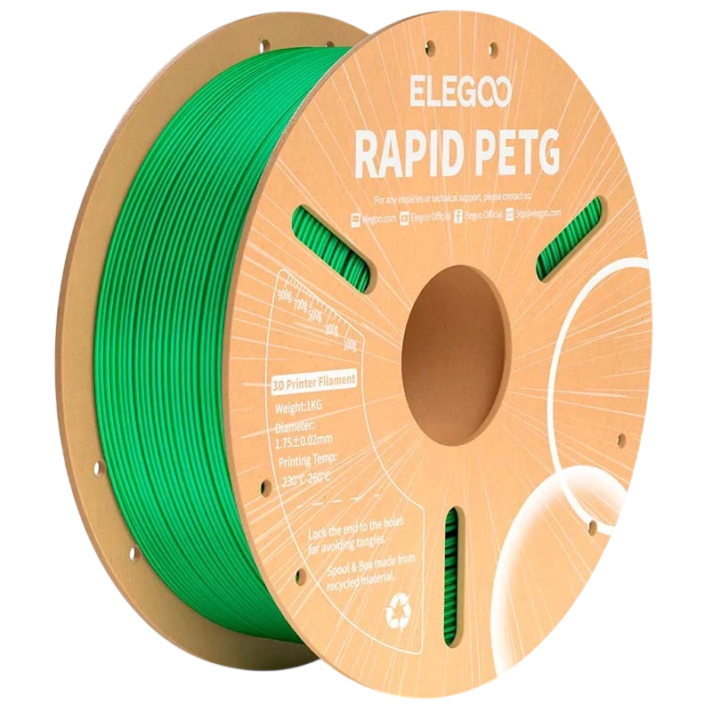 ELEGOO Rapid PETG Vert pour Imprimantes 3D FDM - Filament 1.75mm Bobine de 1kg