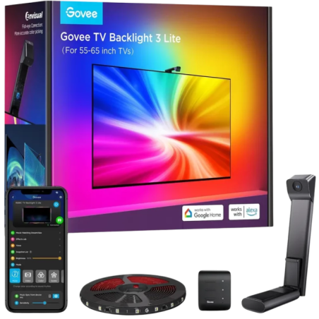 Govee H6099 Backlight 3 Lite RGBICW pour TV WiFi Bluetooth RGBIC Rétroéclairage LED