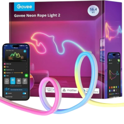 Govee H61D5 WiFi RGBIC 5 m Matter Bluetooth compatible avec Alexa, Google et HomeKit Bande LED