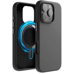 Coque Souple Magsafe Compatible iPhone 16 Pro Noir
