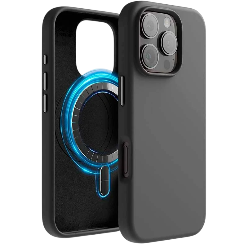 Coque Souple Magsafe Compatible iPhone 16 Pro Max Noir