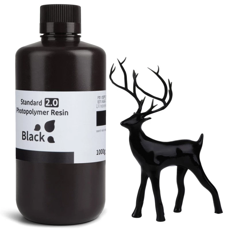 ELEGOO Résine Standard v2.0 Couleur Noir Pour Imprimantes 3D Résine LCD - 1KG
