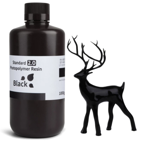 ELEGOO Résine Standard v2.0 Couleur Noir Pour Imprimantes 3D Résine LCD - 1KG
