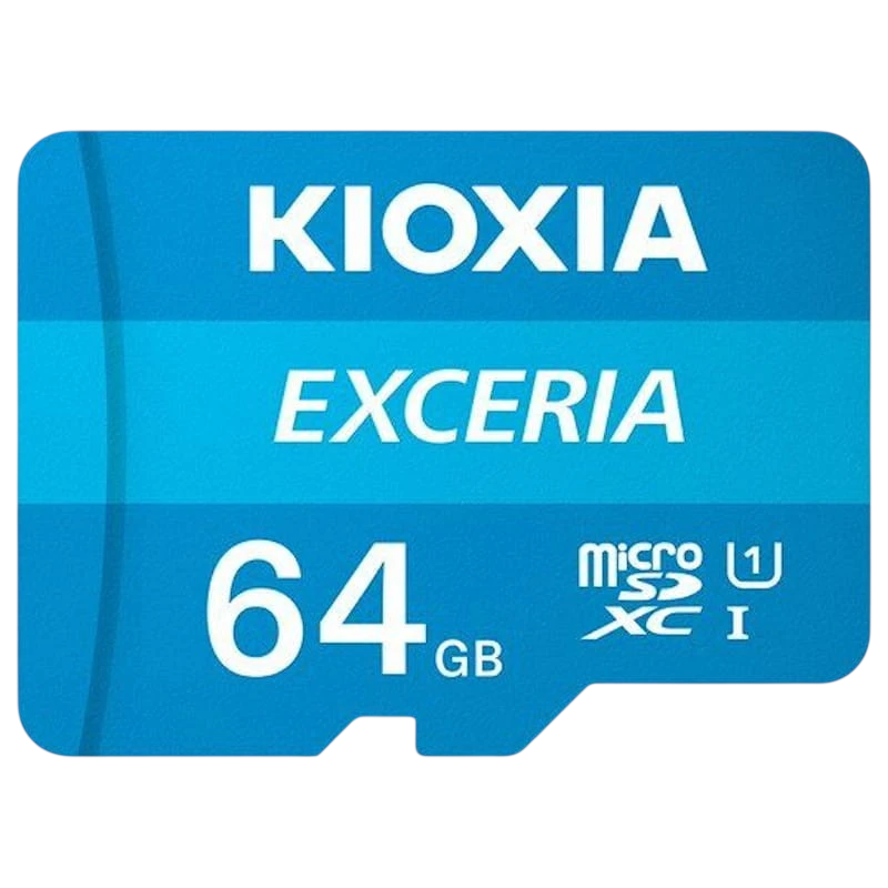 Kioxia Exceria 64GB 100MB/s Classe 10 Carte microSD + Adaptateur