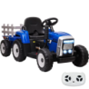 Tracteur Ceres avec remorque Bleu 12V télécommande 30kg Voiture électrique pour enfants
