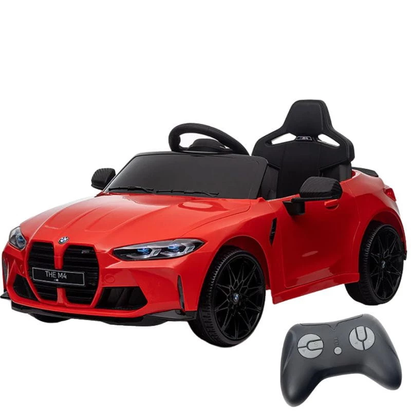 BMW M4 12V Rouge 2 moteurs 25kg 5km/h Voiture électrique pour enfants