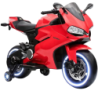 Motorbike 12V Rouge Moto électrique pour enfants 2 moteurs 6km/h 30kg 3-7 ans