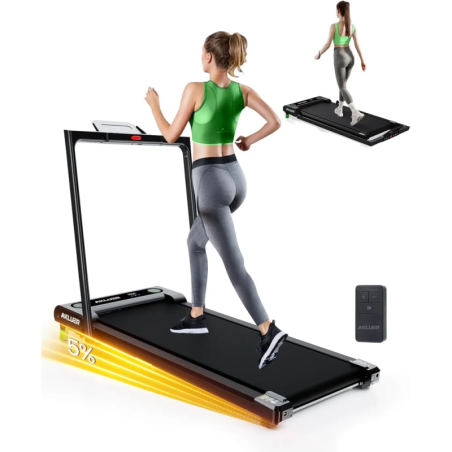 Akluer 480L-B jusqu'à 5 % d'inclinaison avec Télécommande 7,6km/h 2,5HP écran LED Tapis de course pliable