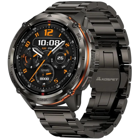 KOSPET Tank T3 Ultra 2 Noir Édition Spéciale 1,43 pouces AMOLED GPS 5 jours +170 sports 5ATM IP69K Montre connectée
