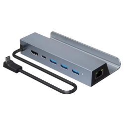 Hub 6 en 1 avec HDMI 4K + PD 100 W + USB 3.0*3 + Ethernet RJ45 1000 M