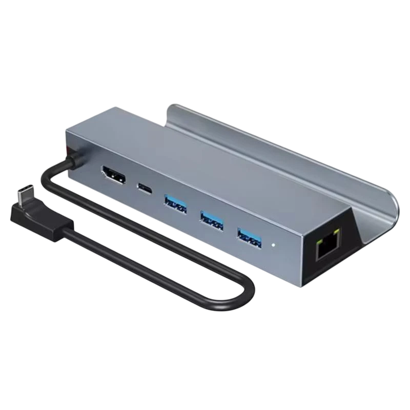 Hub 6 en 1 avec HDMI 4K + PD 100 W + USB 3.0*3 + Ethernet RJ45 1000 M