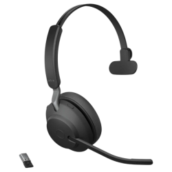 Jabra Evolve2 65 MS Mono USB-A Noir Arceau Bluetooth 5.0 Casque sans fil