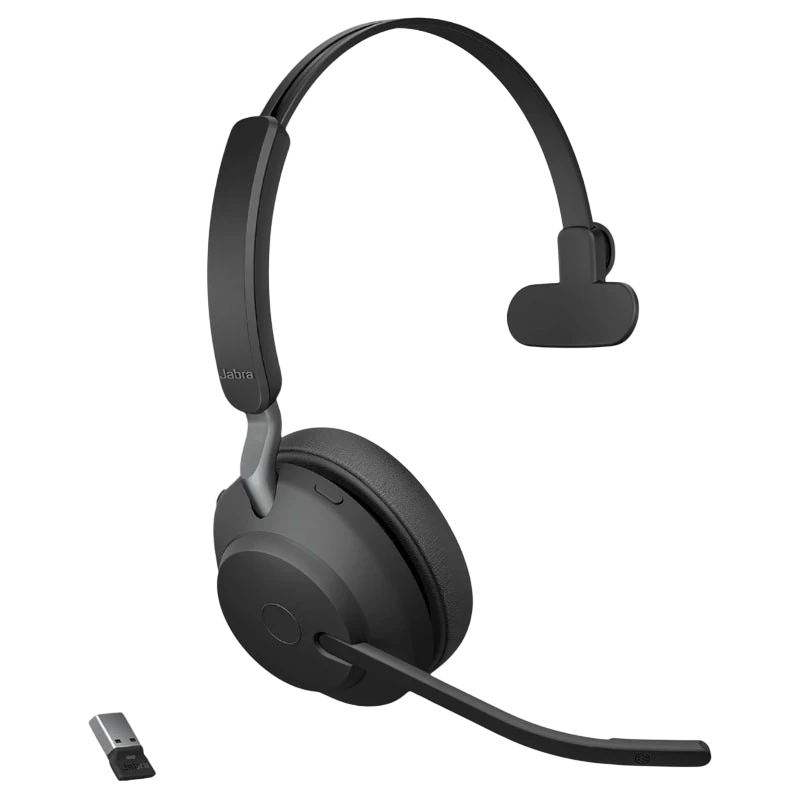Jabra Evolve2 65 MS Mono USB-A Noir Arceau Bluetooth 5.0 Casque sans fil