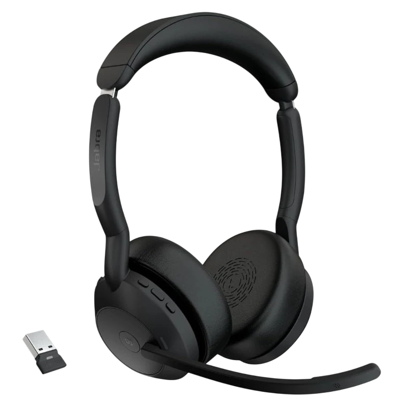 Jabra Evolve2 55 MS Stereo USB-A Arceau ANC Bluetooth 5.2 18h Multipoint Casque sans fil