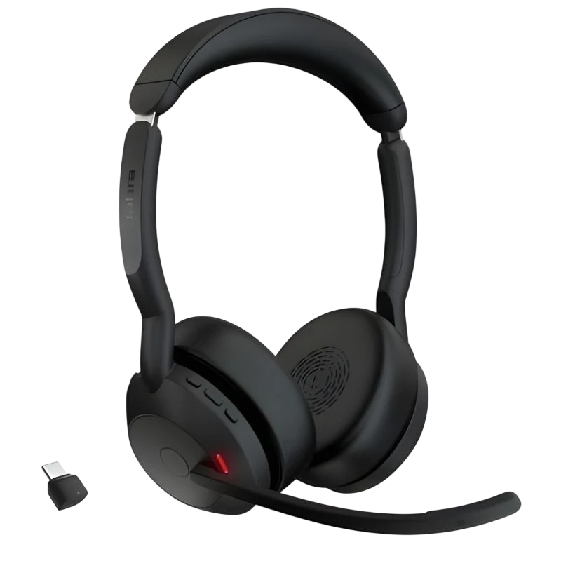 Jabra Evolve2 55 MS Stereo USB-C Noir Arceau Bluetooth 5.2 18h Multipoint Casque sans fil