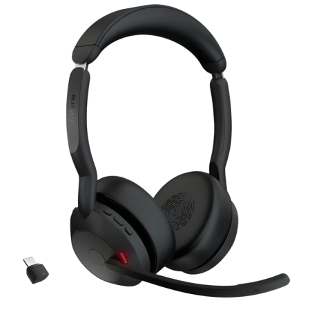 Jabra Evolve2 55 MS Stereo USB-C Noir Arceau Bluetooth 5.2 18h Multipoint Casque sans fil