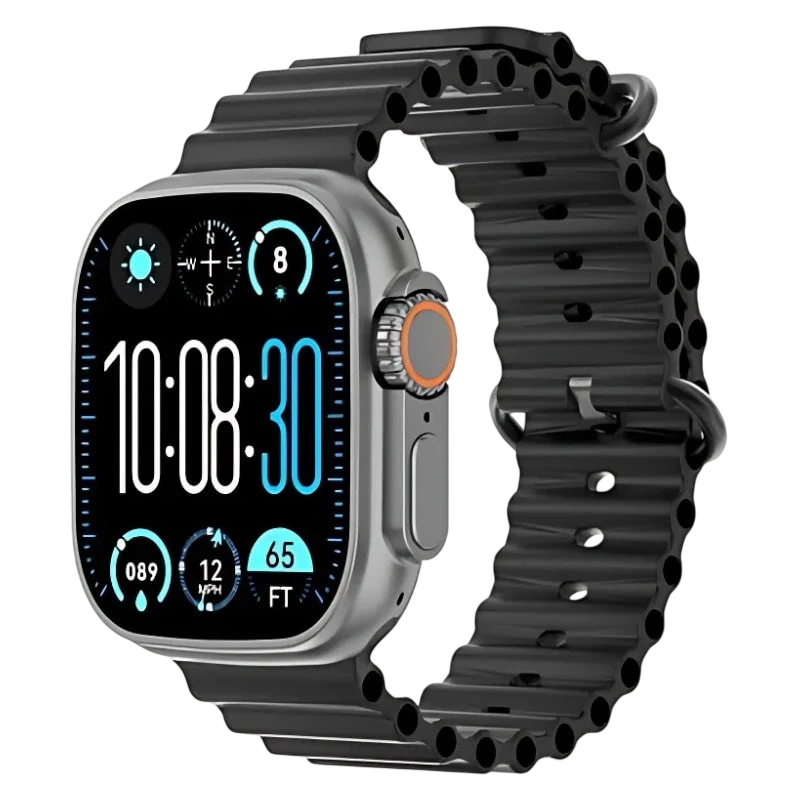 DT NO.1 Ultra 3 Pro Noir 2,04 pouces AMOLED NFC IP68 Montre connectée