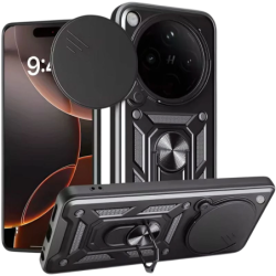 Coque armure militaire pour Oppo Find X8 5G avec protection de l'appareil photo et anneau noir
