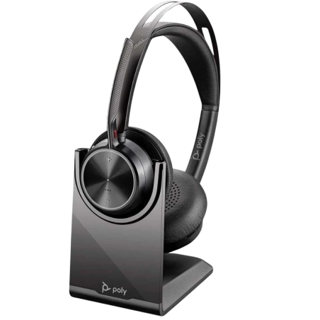 Poly Voyager Focus 2 USB-C avec base de charge Arceau Bluetooth 5.1 40h Casque sans fil
