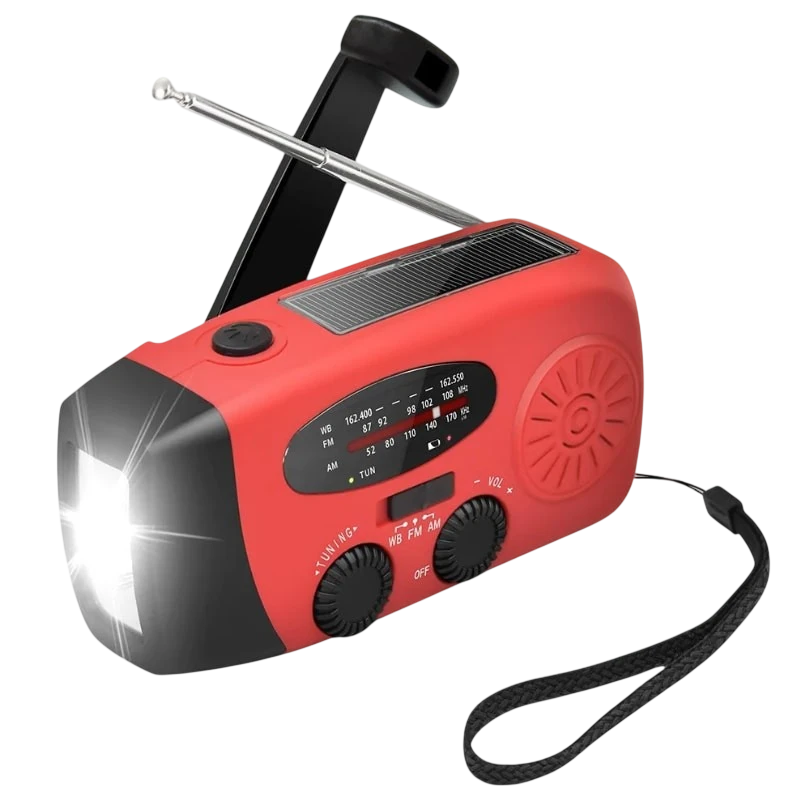 Stonego 2000mAh Rouge FM Radio d'urgence