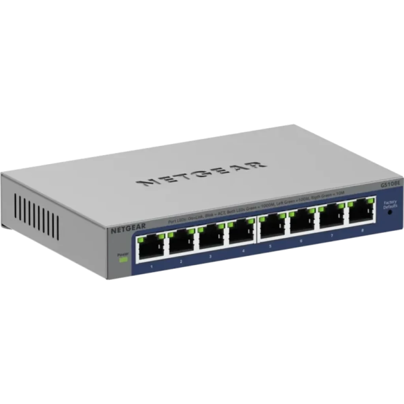 NETGEAR GS108Ev4 Non géré L2/L3 8 ports Gigabit Ethernet Switch