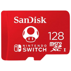 SanDisk Licence Nintendo 128GB pour Nintendo Switch Rouge 100MB/s U3 Carte microSD