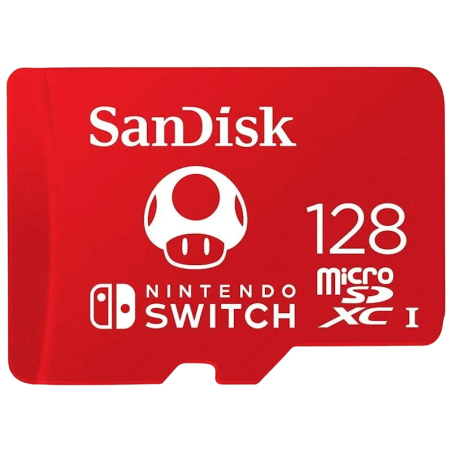 SanDisk Licence Nintendo 128GB pour Nintendo Switch Rouge 100MB/s U3 Carte microSD