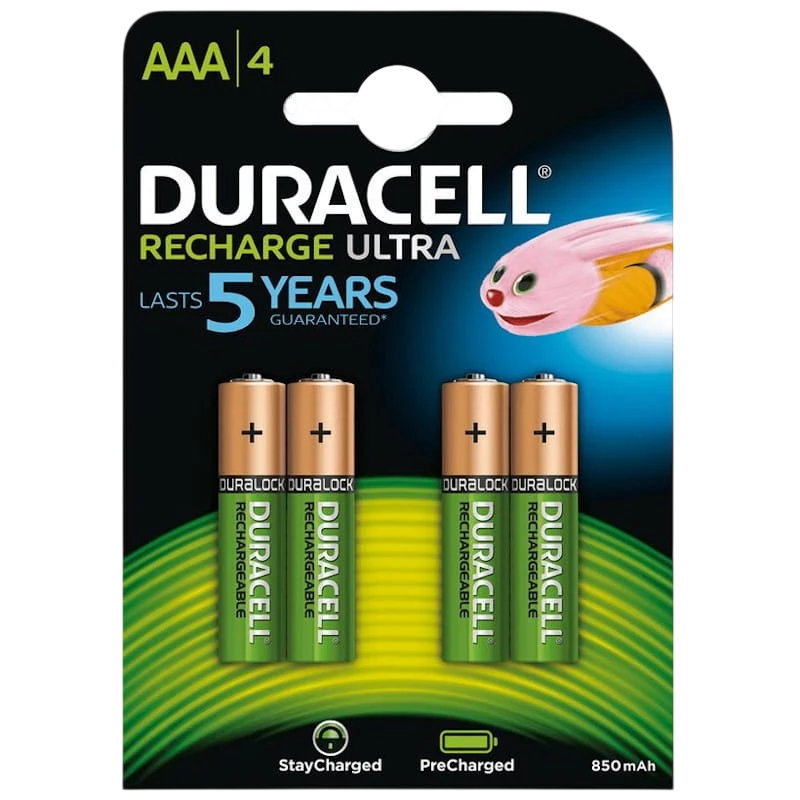 Pack 4x AAA Rechargeable Duracell 850 mAh HR03-A