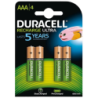Pack 4x AAA Rechargeable Duracell 850 mAh HR03-A