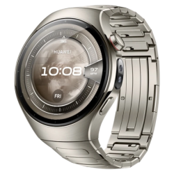 Huawei Watch 5 46 mm Argent Bracelet Titane 1,5 pouces AMOLED GPS NFC 5 jours +100 sports 5ATM