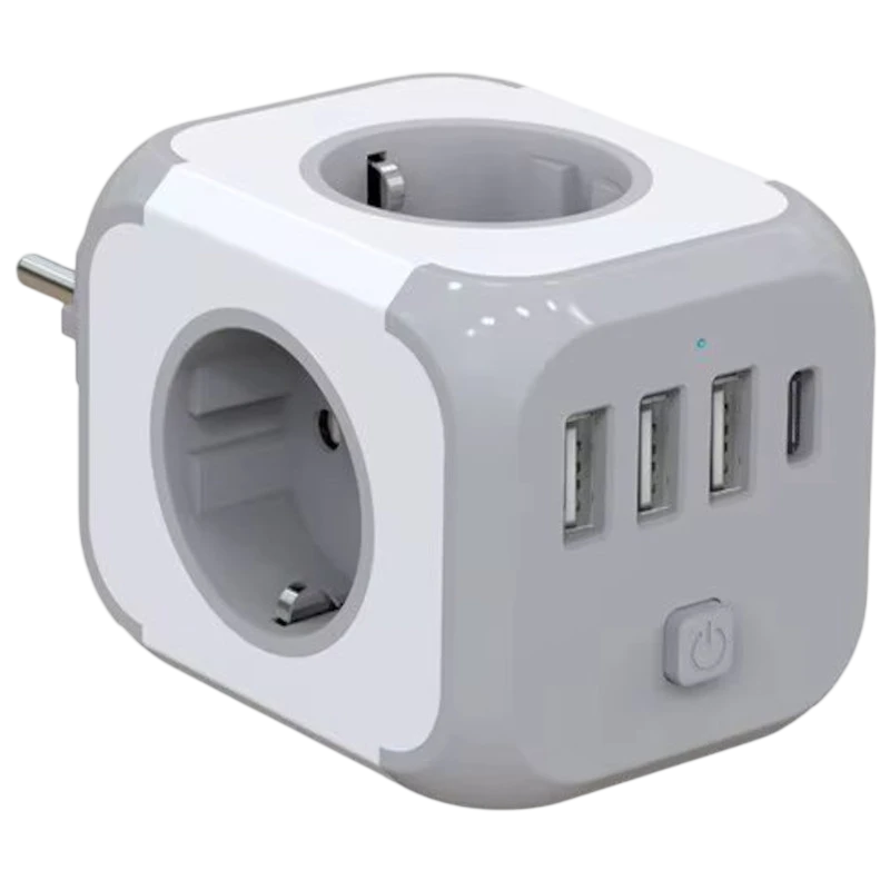 Bloc multiprises Cube - Adaptateur de prise 3x Type F 3x USB-A 1x USB-C