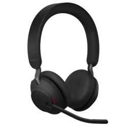 Jabra Evolve2 65 UC Stereo USB-A Noir avec base de charge Arceau Bluetooth 5.0 Casque sans fil
