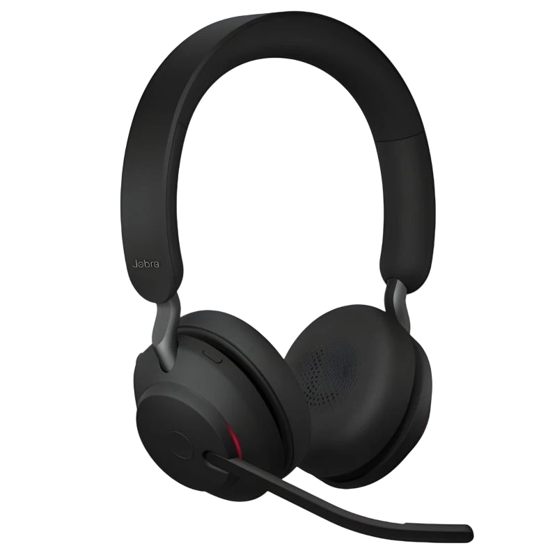Jabra Evolve2 65 UC Stereo USB-A Noir avec base de charge Arceau Bluetooth 5.0 Casque sans fil
