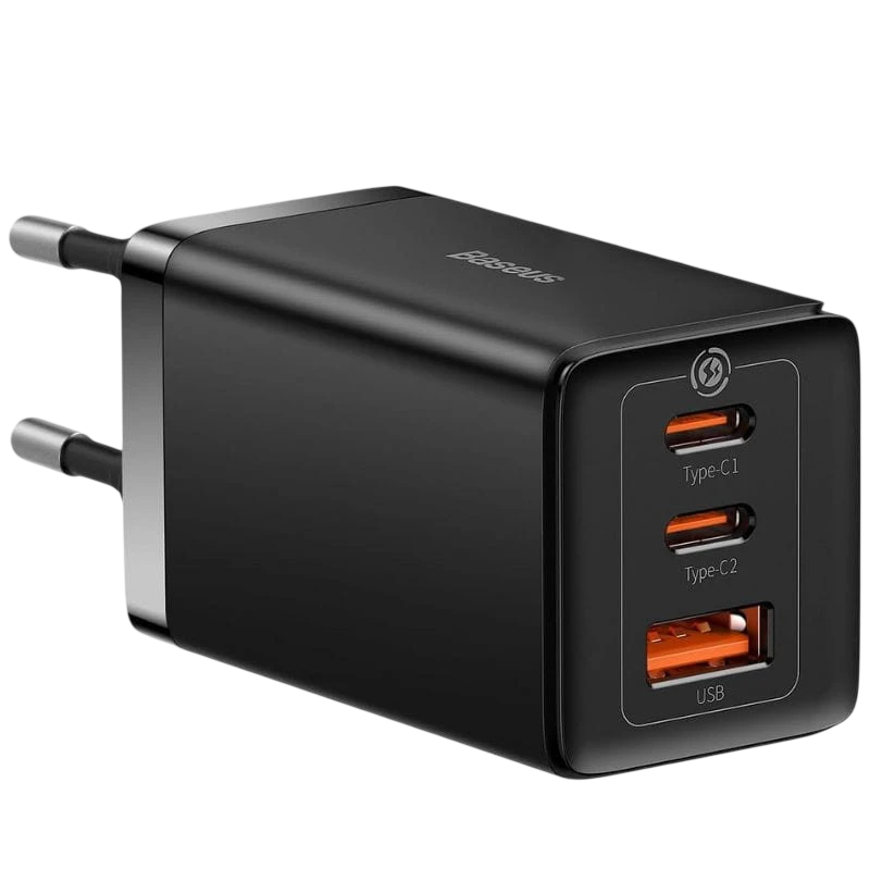 Baseus GaN5 Pro 65W - Chargeur mural 2xUSB-C 1xUSB-A Noir
