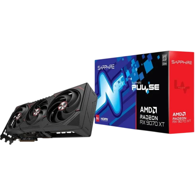 Sapphire PULSE Radeon RX 9070 XT AMD 16 GB GDDR6 PCIe 5.0 3 ventilateurs 2 DisplayPort Carte graphique