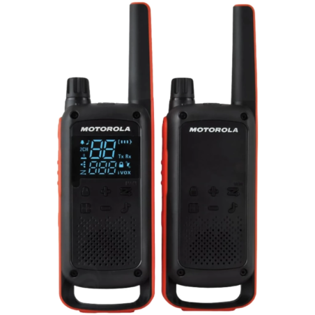 Motorola Talkabout T82 Two-Way Noir/Orange Pack de 2 – Talkie-walkie 16 canaux