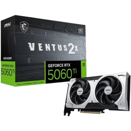 MSI GeForce RTX 5060 TI 8G VENTUS 2X OC PLUS NVIDIA 8 GB GDDR7 PCIe 5.0 2 ventilateurs HDMI 2.1 Carte graphique