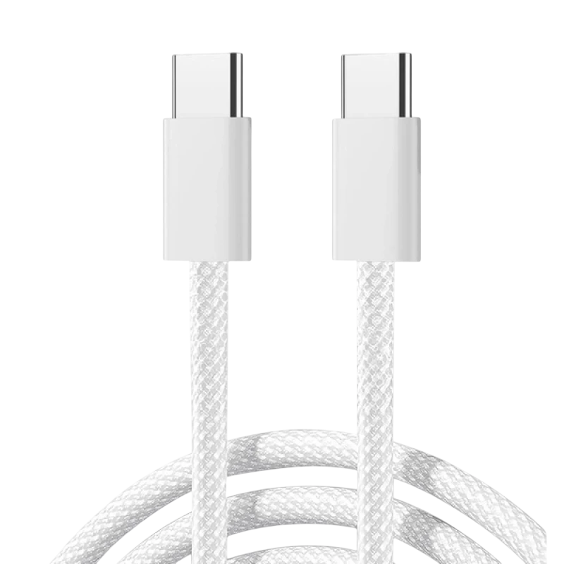 Joyroom Câble tressé Ben Series 60 W USB‑C vers USB‑C 1 m (Blanc)