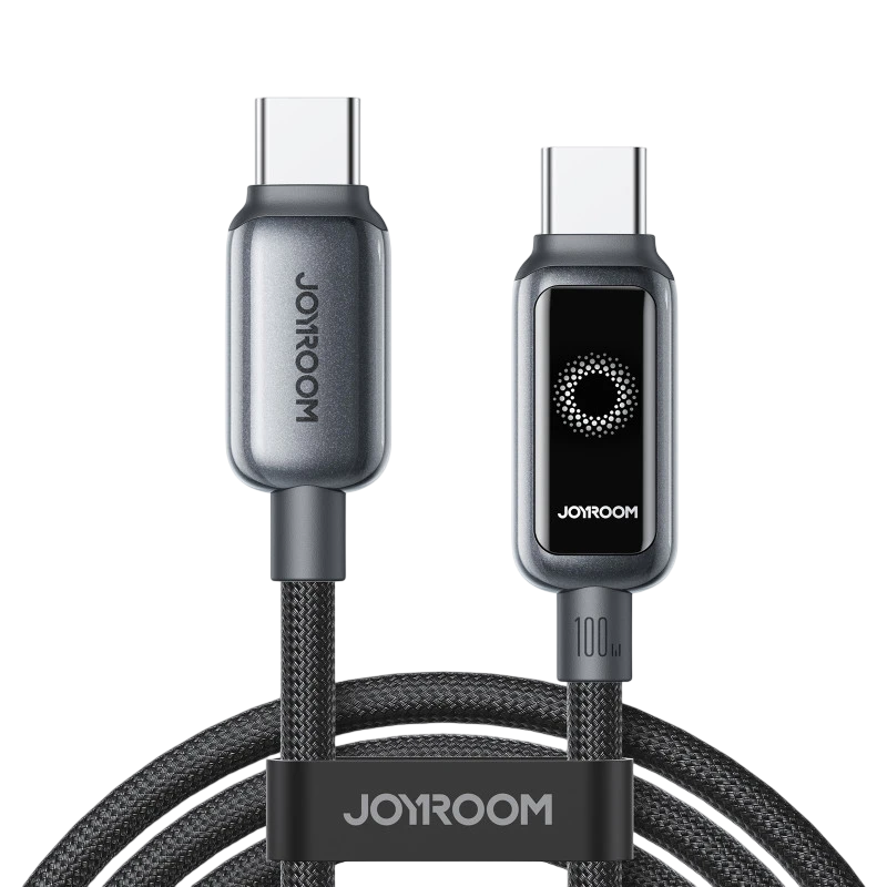 Câble Joyroom Intelligent Power‑Off 100 W USB‑C vers USB‑C 1,2 m, Noir