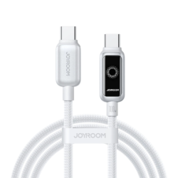 Câble Joyroom Intelligent Power‑Off 100 W USB‑C vers USB‑C 1,2 m, Blanc