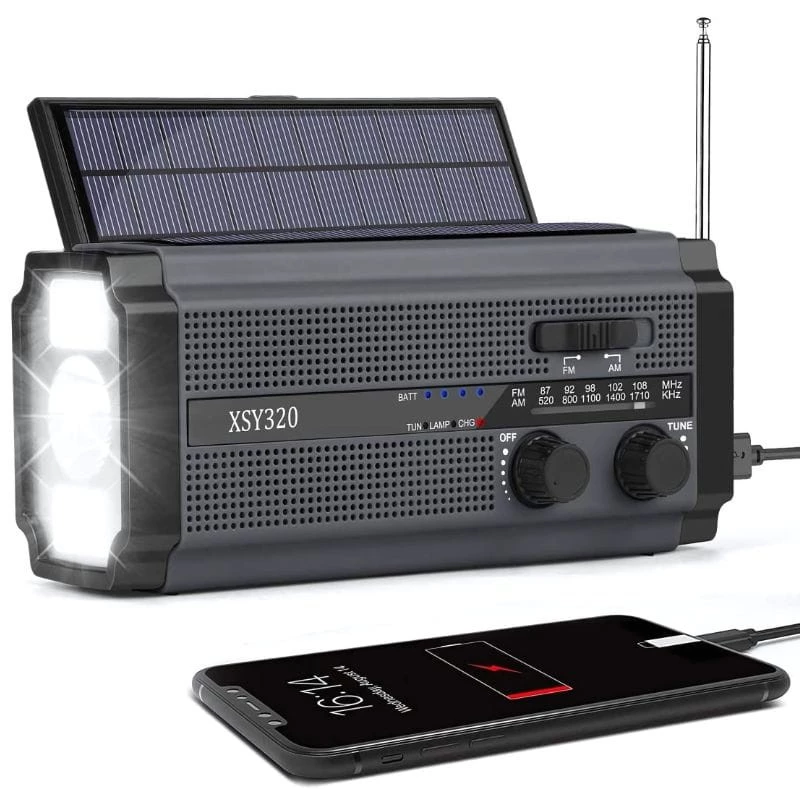 5000 mAh Gris et Noir Radio d'urgence portable