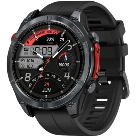 Zeblaze Stratos 4 Noir 1,43 pouces AMOLED GPS 30 jours +170 sports 5ATM IP69K Smartwatch