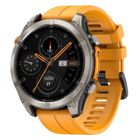 Zeblaze Stratos 4 Orange 1,43 pouces AMOLED GPS 30 jours +170 sports 5ATM IP69K Smartwatch