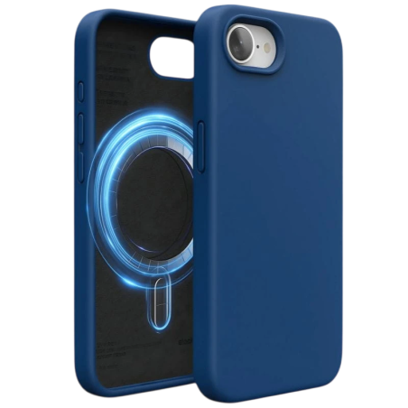 Coque Douple Magsafe Compatible iPhone 17e/16e 6.1" Bleu
