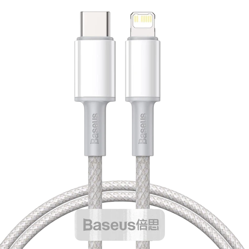 Baseus Câble Tressé USB Type C vers Lightning Apple 20W 1m Blanc