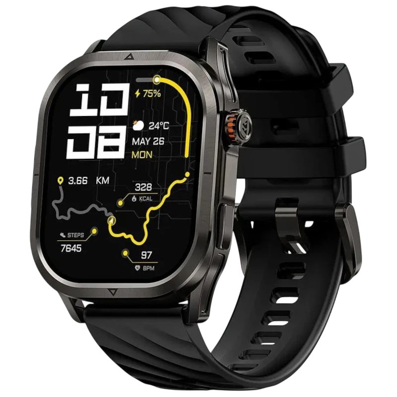 KOSPET Magic P10 Noir 1,96 pouces AMOLED GPS 13 jours +180 sports 5ATM IP69K Smartwatch