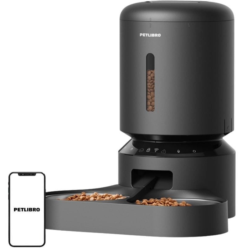 Petlibro Granary à double récipient, WiFi, 5L appli avec batterie de secours Mangeoire automatique