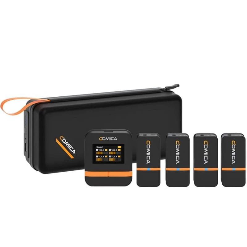 COMICA Vimo Q Microphone Lavalier Sans Fil à 4 Canaux avec Suppression du Bruit Noir