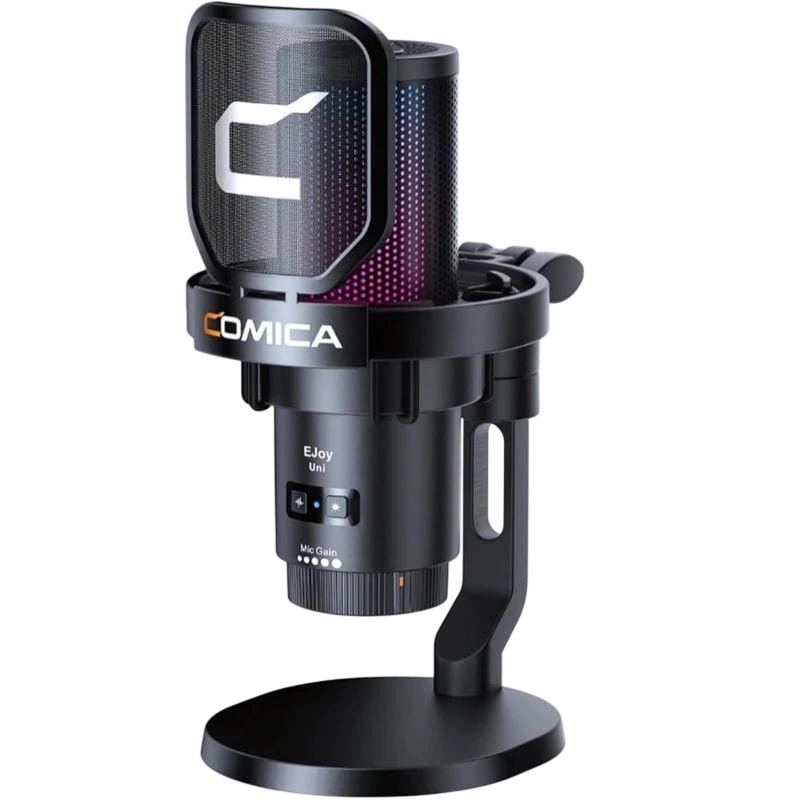 COMICA EJoy Uni Pro(D) RGB Noir USB-C 20m de portée 48kHz Microphone sans fil à condensateur cardioïde