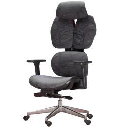Crato Gris accoudoirs 3D coussin lombaire maille repose-pieds Chaise gaming ergonomique